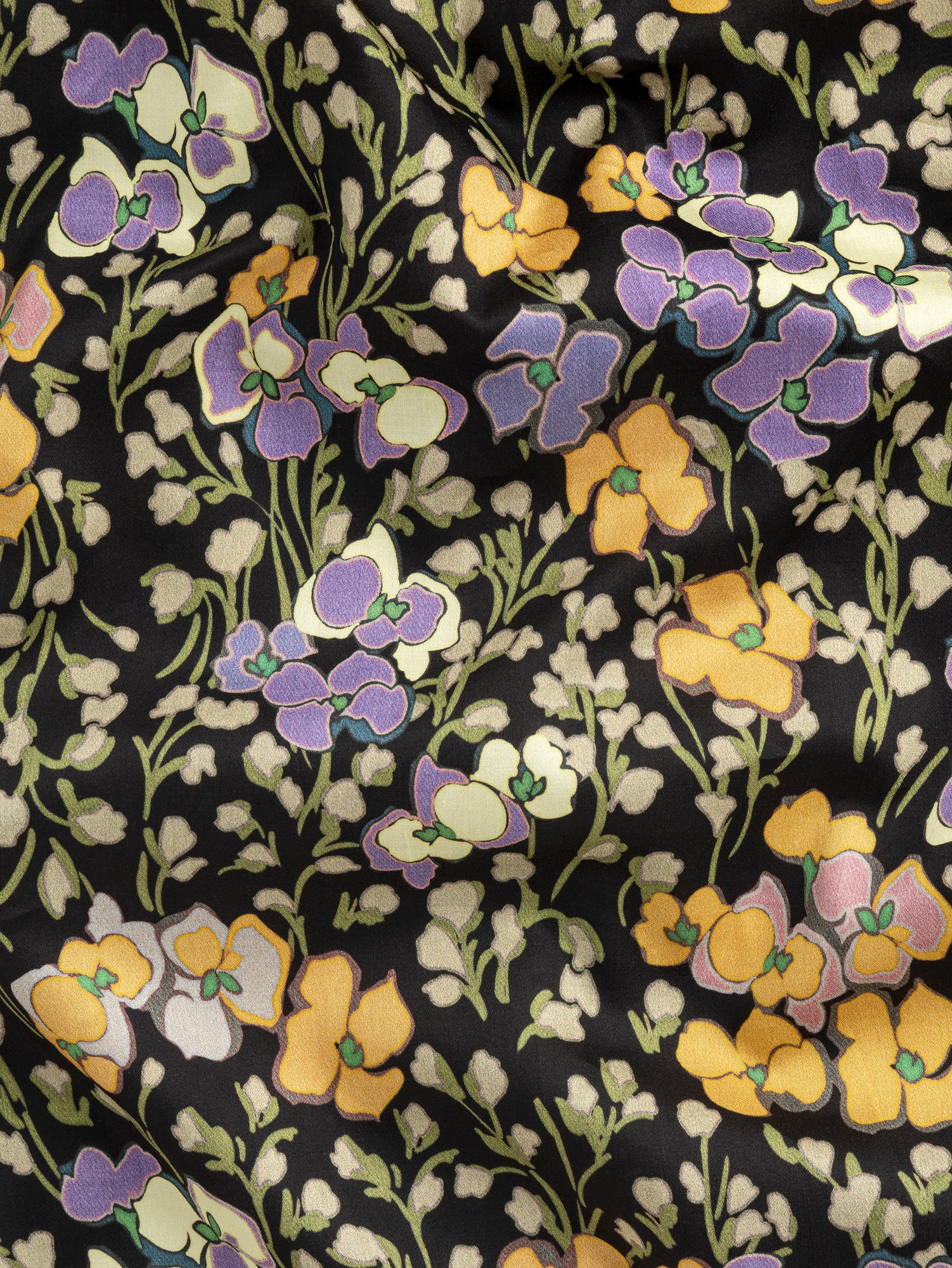 F-COT393-Orchids-Lilies-Of-The-Valley-Print-Cotton-Sateen-Black-Purple-Green-and-Orange-Core-Fabrics-scrunched.JPG