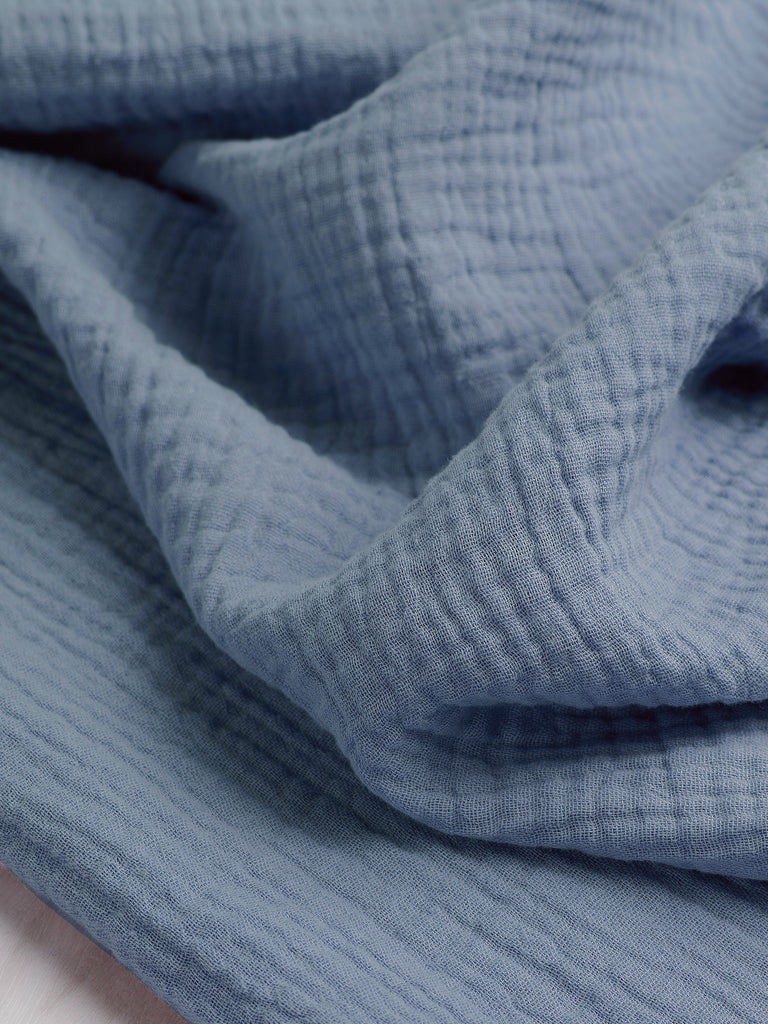Organic Cotton Double Gauze - Pigeon Blue