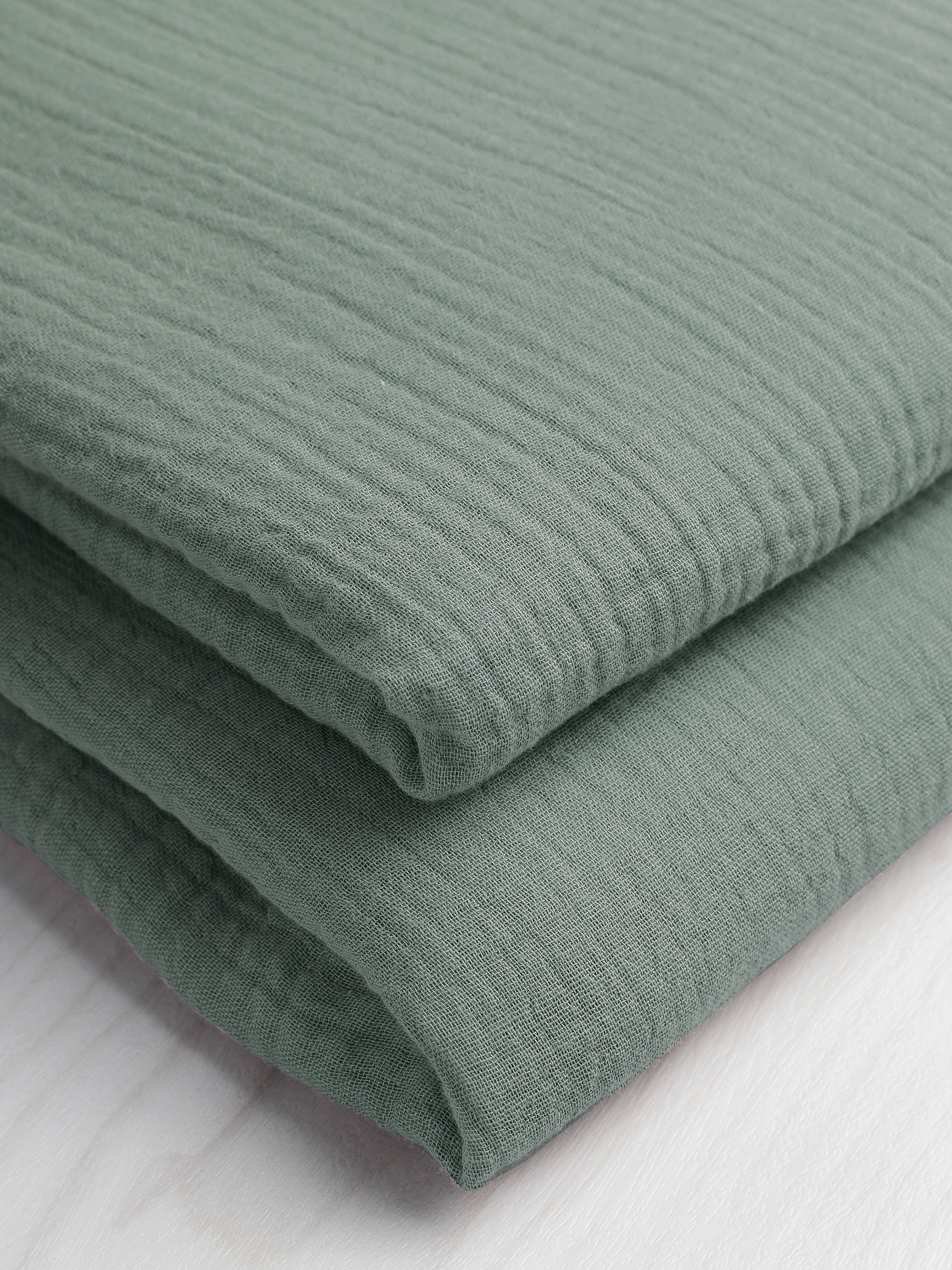 F-COT102-019-Organic-Cotton-Double-Gauze-Sage-Core-Fabrics-fold