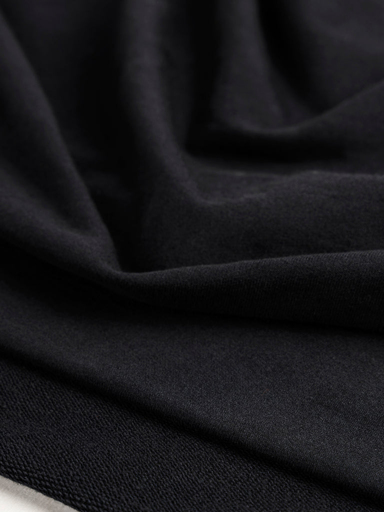 Tissu éponge épais en coton biologique – Noir