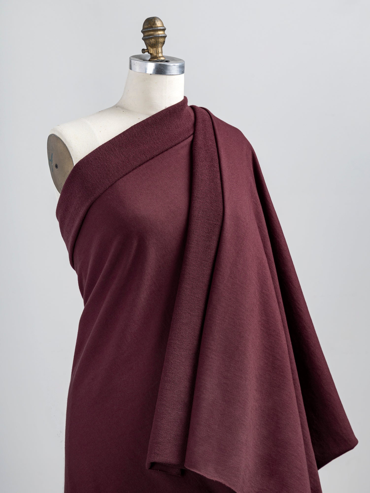 F-COT364-014-Organic-Cotton-Heavy-French-Terry-Bordeaux-Core-Fabrics-draped.JPG