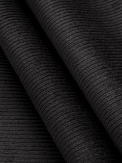 Organic Cotton Non Stretch 8 Wale Corduroy - Black