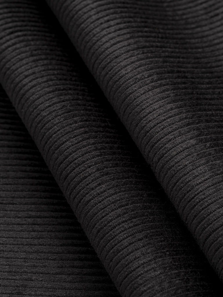 Organic Cotton Non Stretch 8 Wale Corduroy - Black