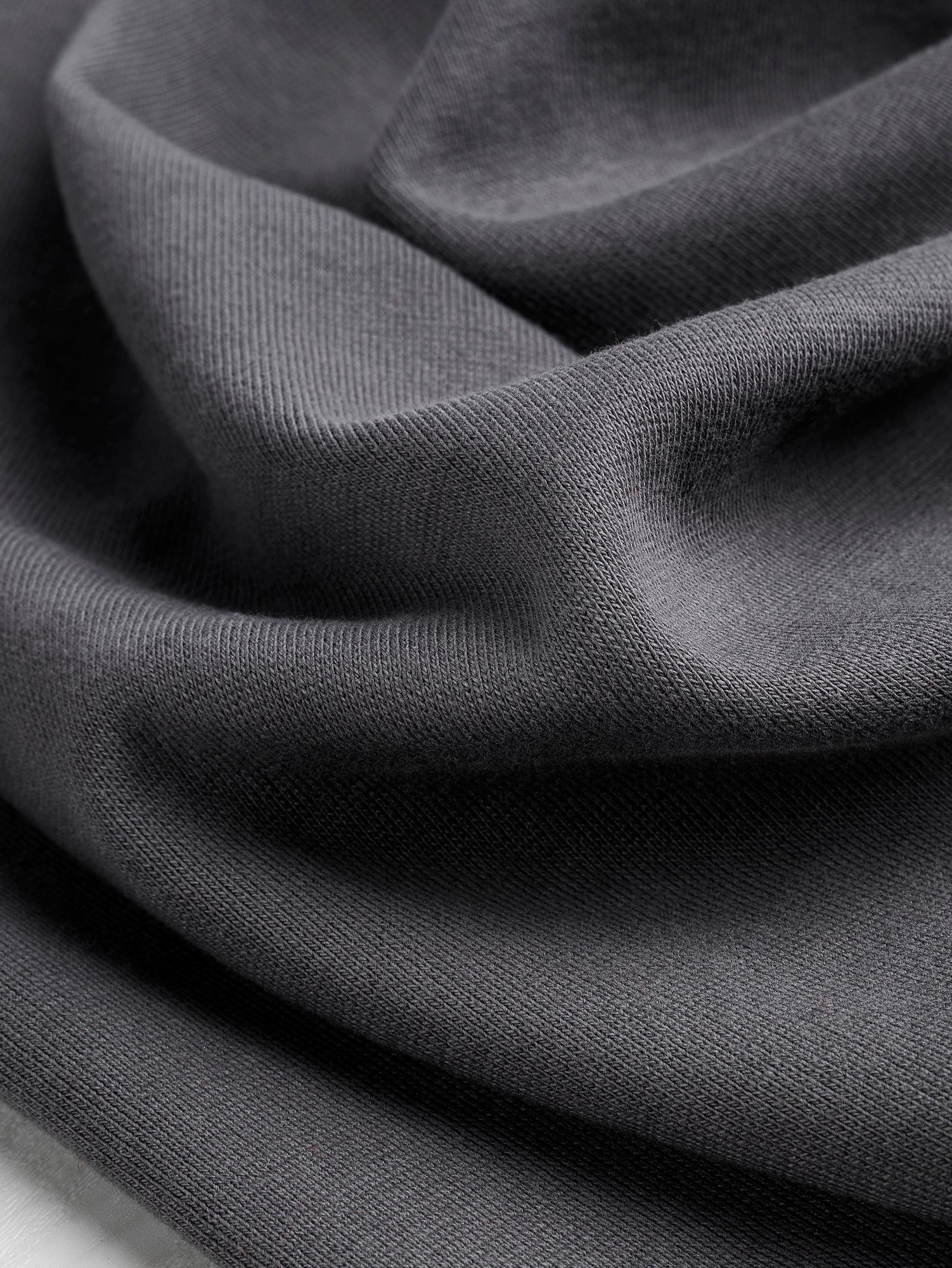 N-RIB008-019 - Organic Cotton Spandex 1x1 Rib Knit - Dark Grey -Core-Fabrics-scrunched.JPG