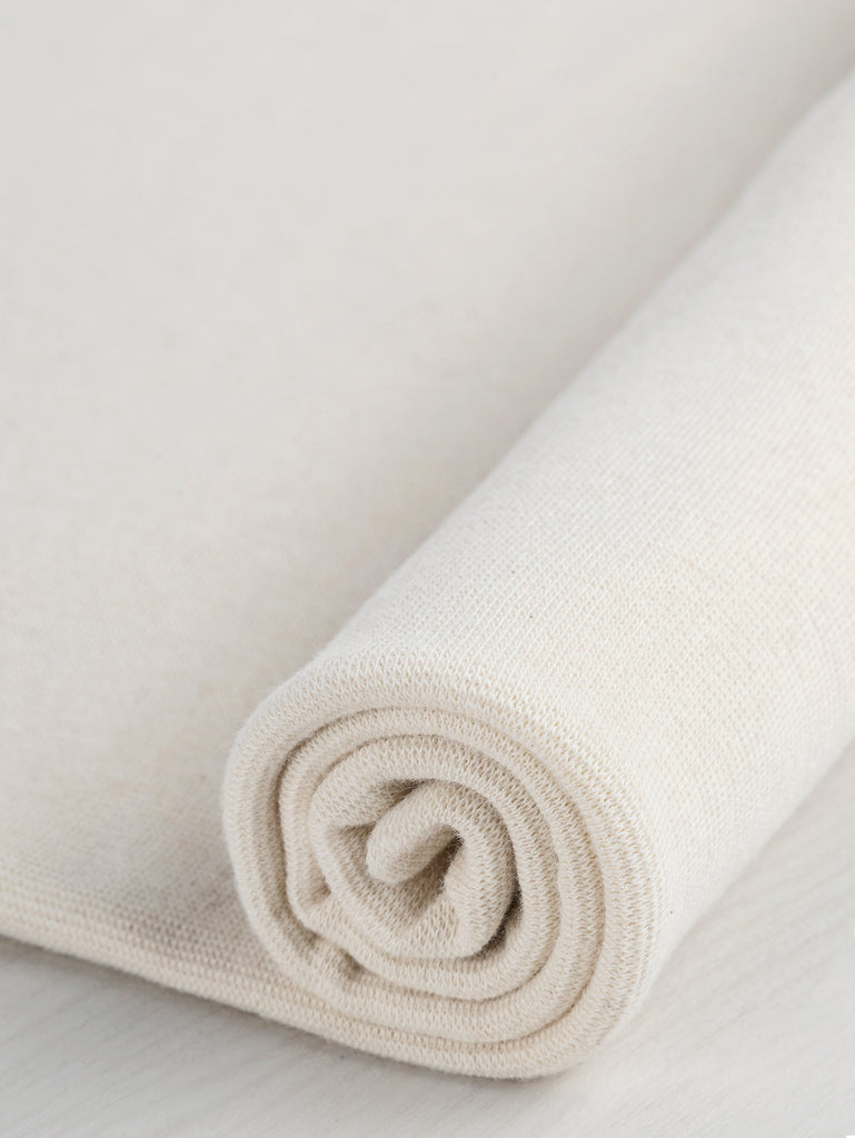 Organic Cotton Spandex 1x1 Rib Knit - Natural