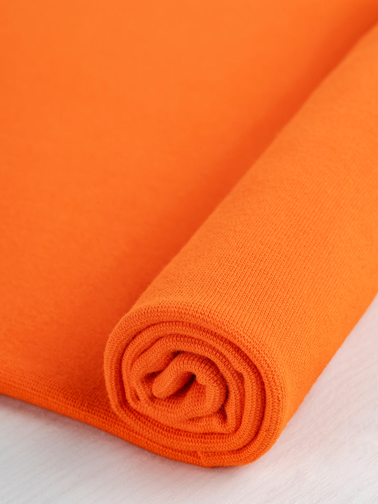 Organic Cotton Spandex 1x1 Rib Knit - Orange