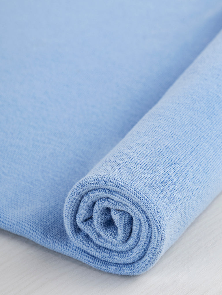 Organic Cotton Spandex 1x1 Rib Knit - Powder Blue