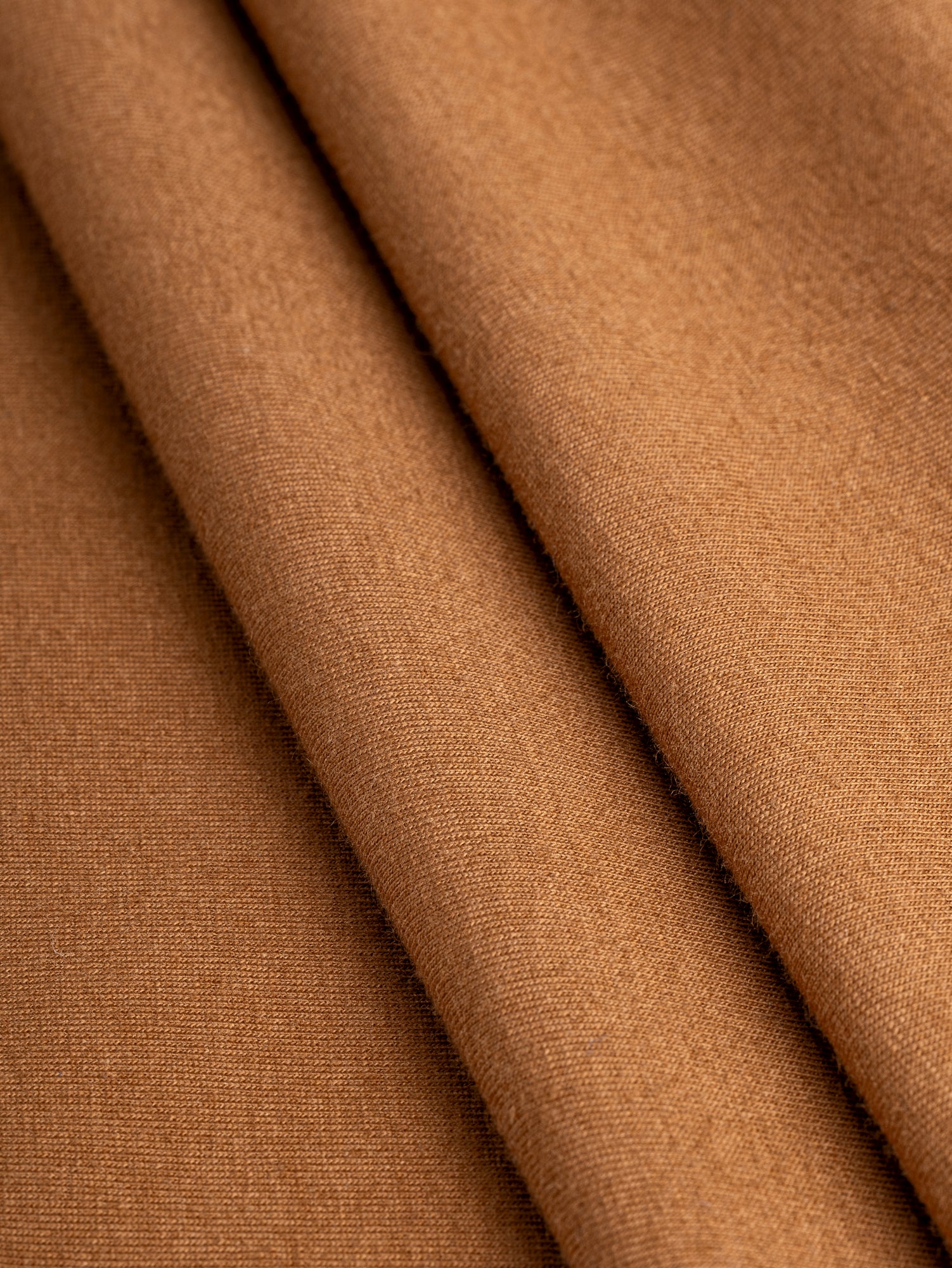 F-COT409-005 - Organic Cotton Spandex Jersey - Caramel - Core Fabrics-fold.JPG