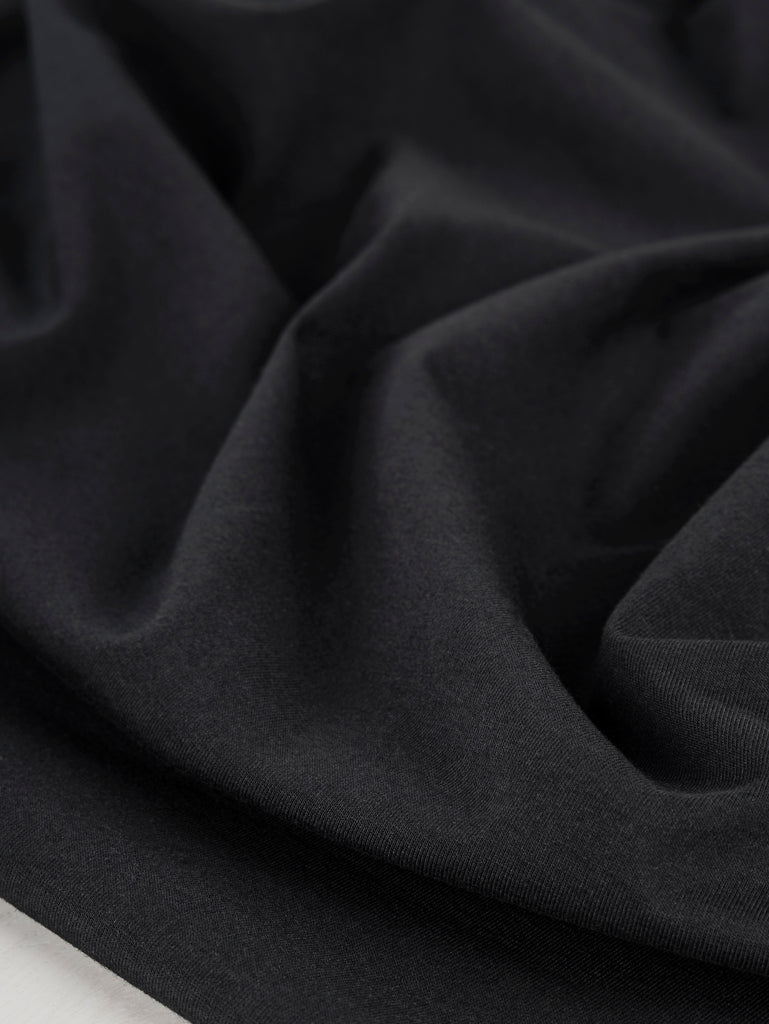 Tricot en coton biologique et spandex – Noir