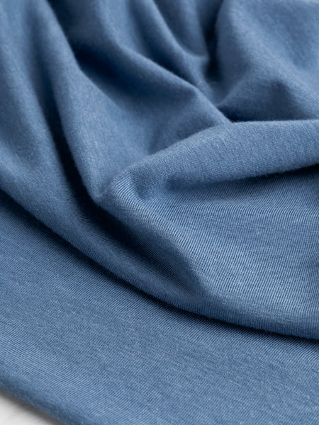 Organic Cotton Tencel Stretch Knit Jersey Slate blue Core Fabrics