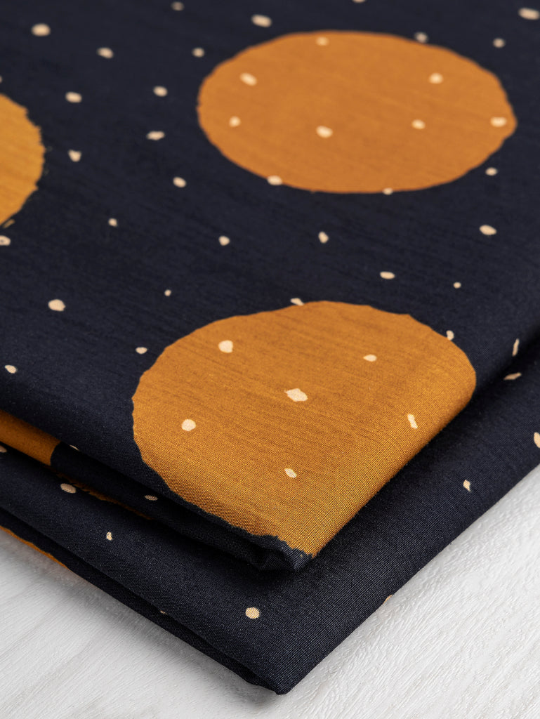 Oversize Polka Dot Print Cotton Poplin - Black + Bronze