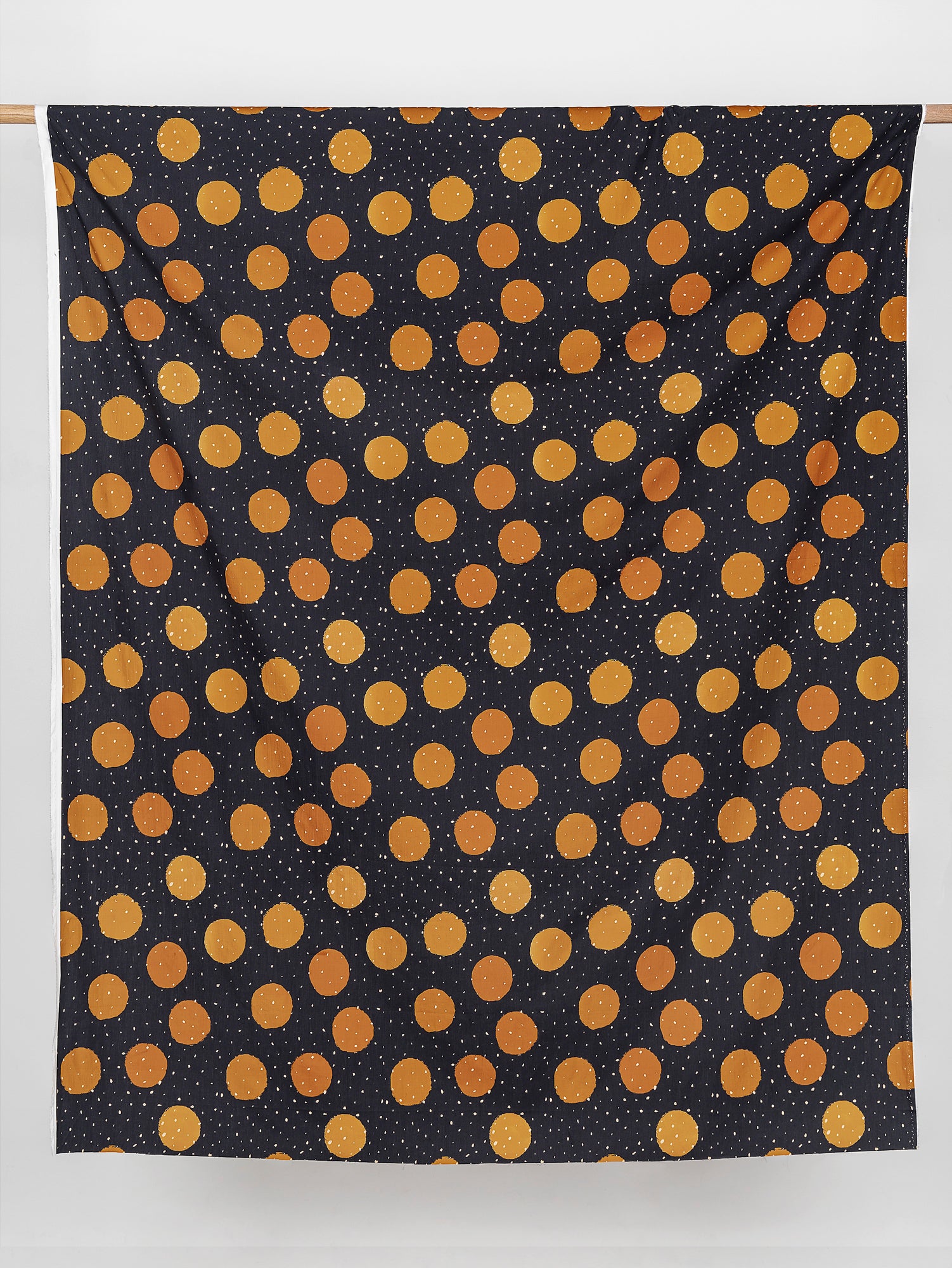 Oversize Polka Dot Print Cotton Poplin - Black + Bronze | Core Fabrics