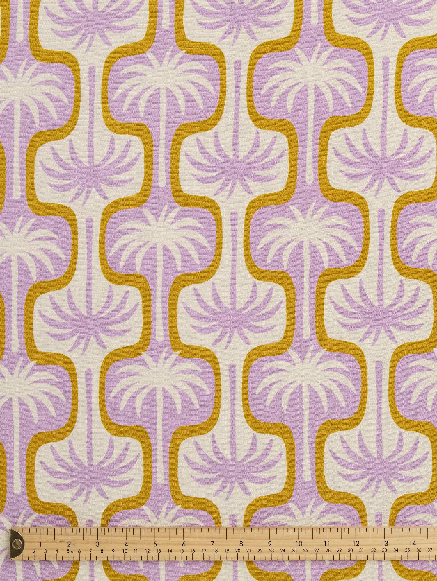 F-VIS309-Palm-Springs-Print-Textured-Ecovero-Viscose-Ivory-Lilac-and-Mustard-Core-Fabrics-ruler.webp