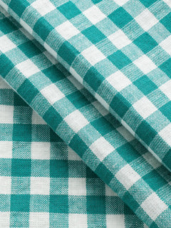Parasol Handwoven Gingham Cotton - Emerald + Ivory
