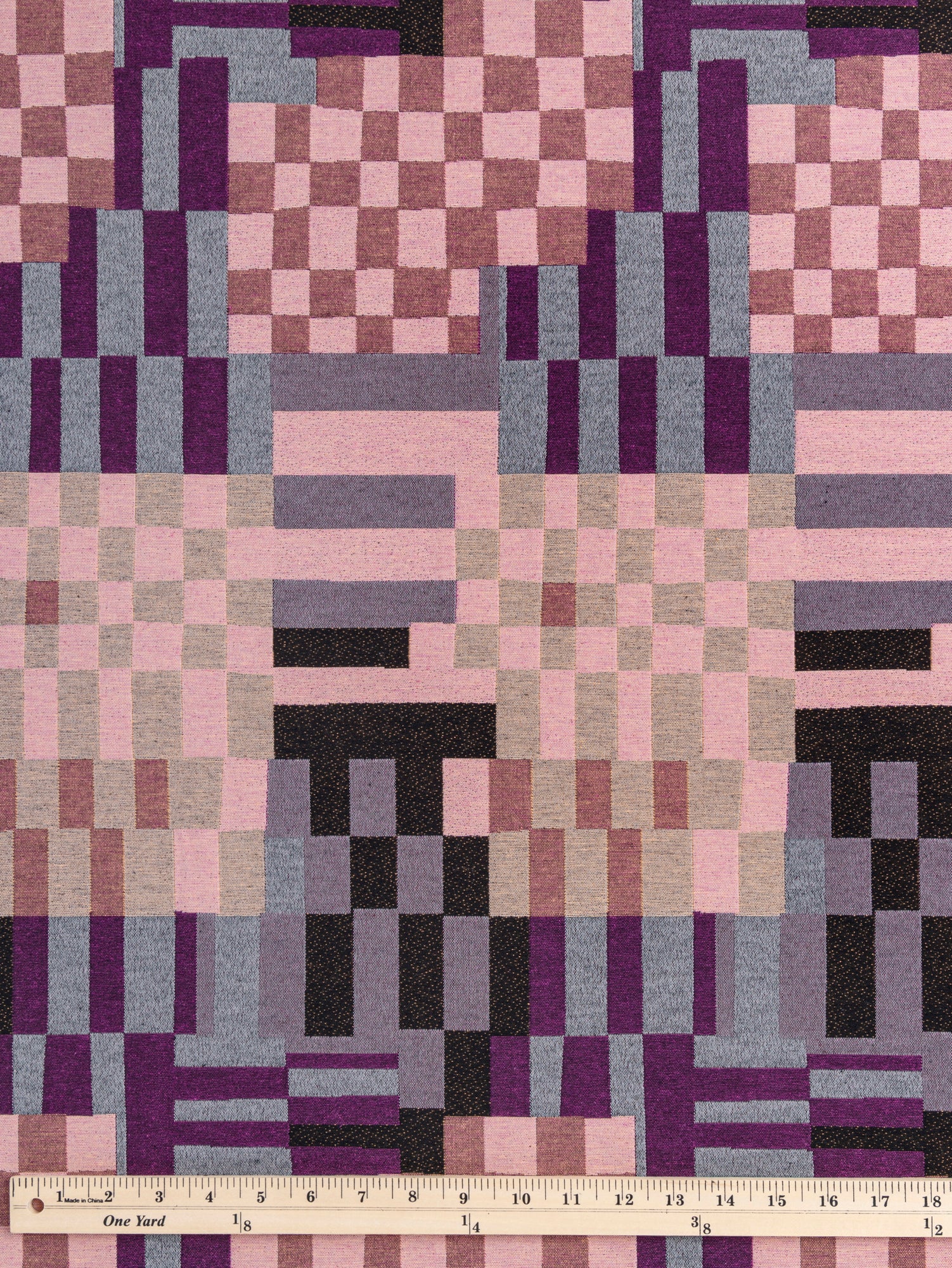 Patchwork Cotton Jacquard - Pink + Yellow + Black | Core Fabrics