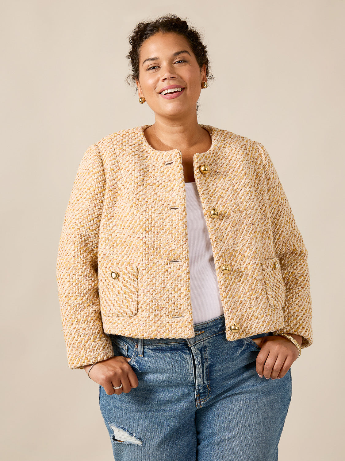 Peggy Jacket Wool Boucle  Kit - Model | Core Fabrics