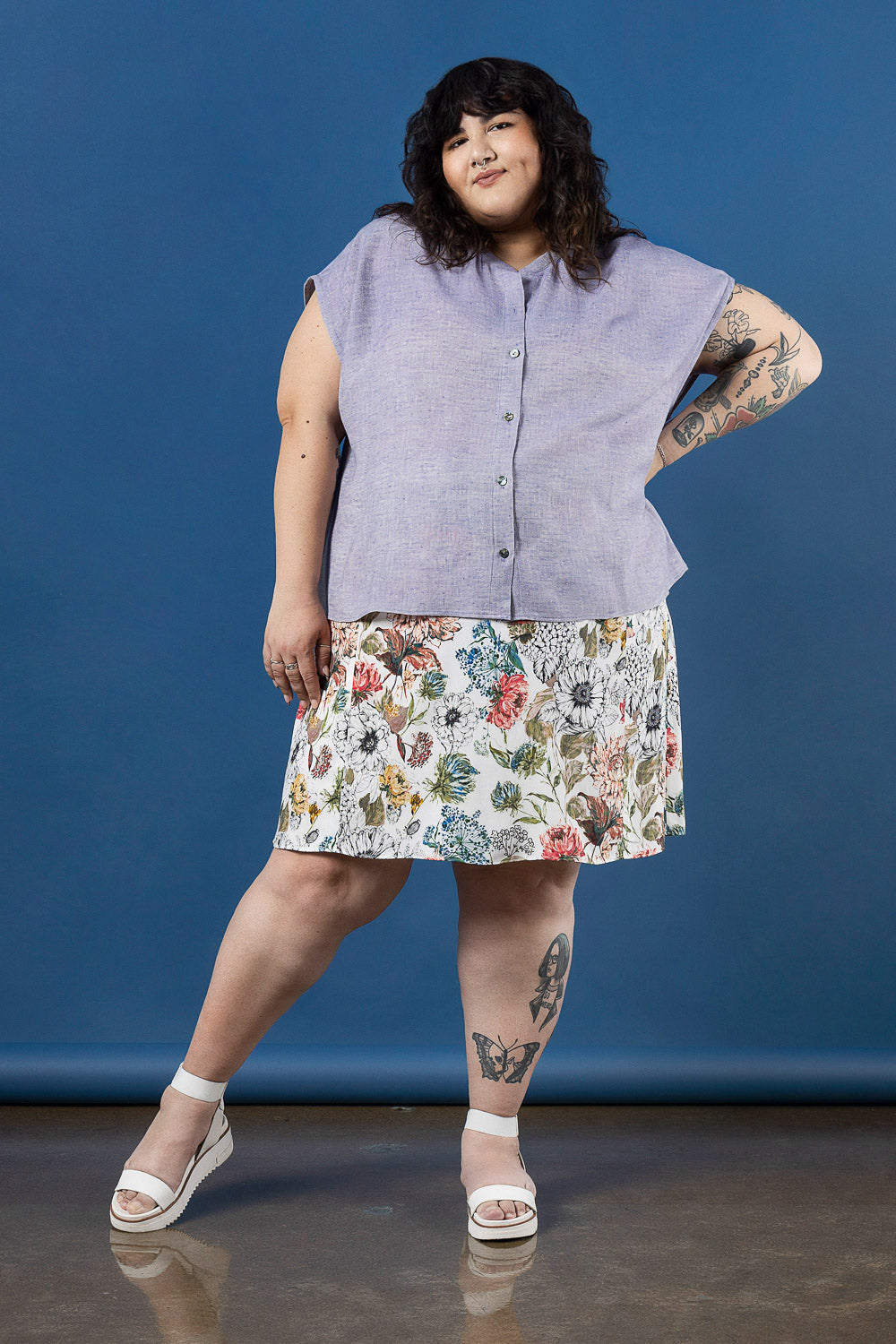 Periwinkle Plus-Size Shirt Pattern | Closet Core Crew