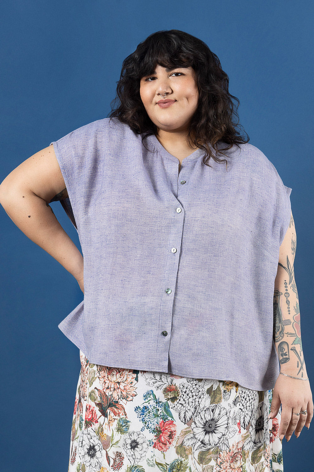 Periwinkle Plus-Size Shirt Pattern | Closet Core Crew