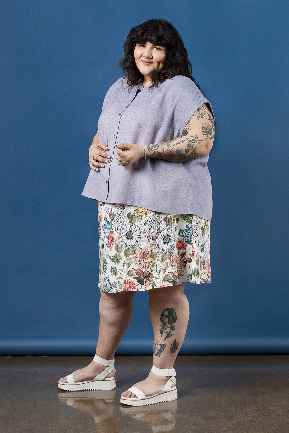 Periwinkle Plus-Size Shirt Pattern | Closet Core Crew