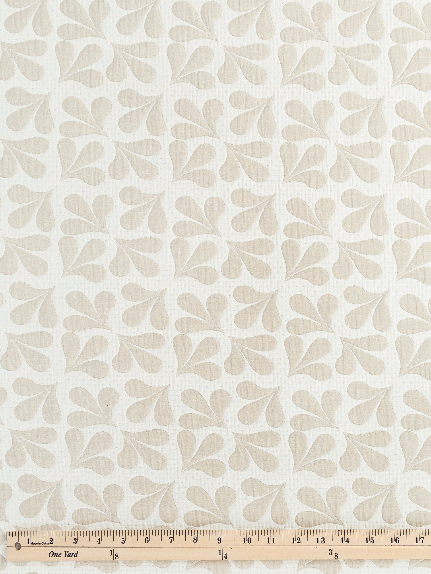 Petal Quilted Jacquard with Batting - Beige + Cream | Core Fabrics