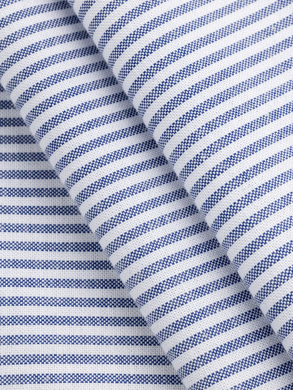 Pinpoint Striped Cotton Oxford Shirting - Indigo + White | Core Fabrics