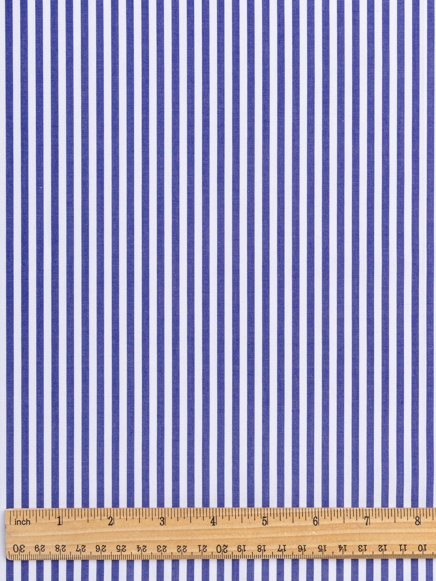 Pinstripe Cotton Poplin Shirting - Dark Blue + White | Core Fabrics