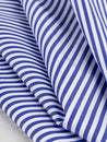 Pinstripe Cotton Poplin Shirting - Dark Blue + White | Core Fabrics