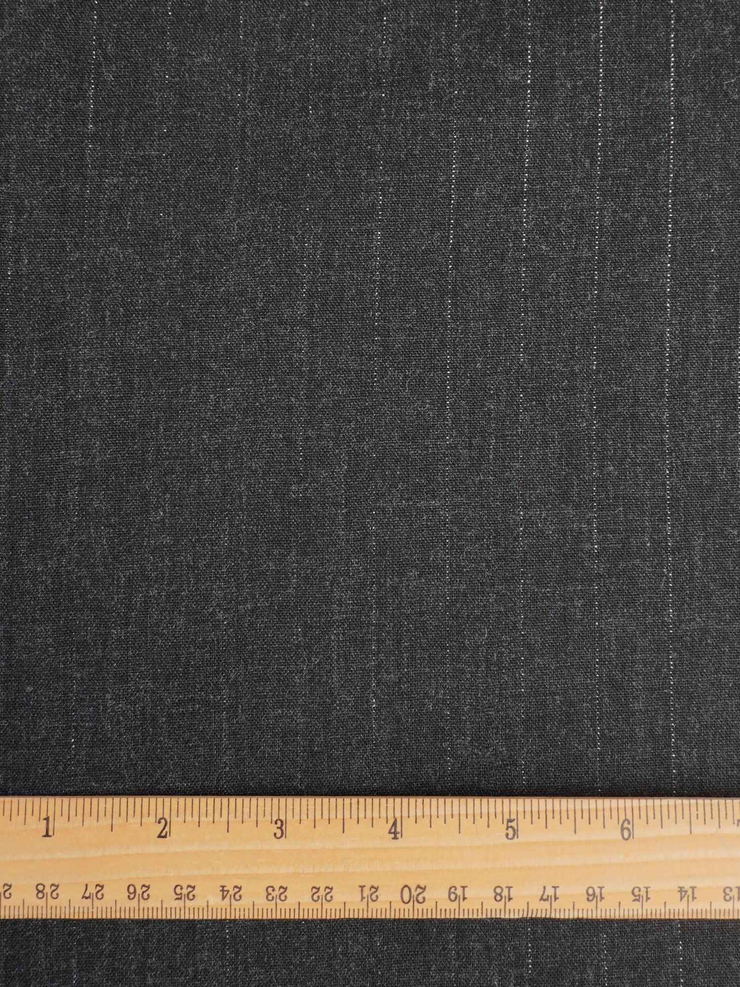 Pinstripe Italian Suiting Deadstock - Charcoal + Metallic | Core Fabrics