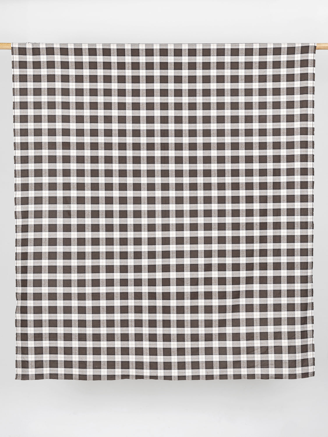 Plaid Check Organic Cotton Flannel - Brown + Cream | Core Fabrics