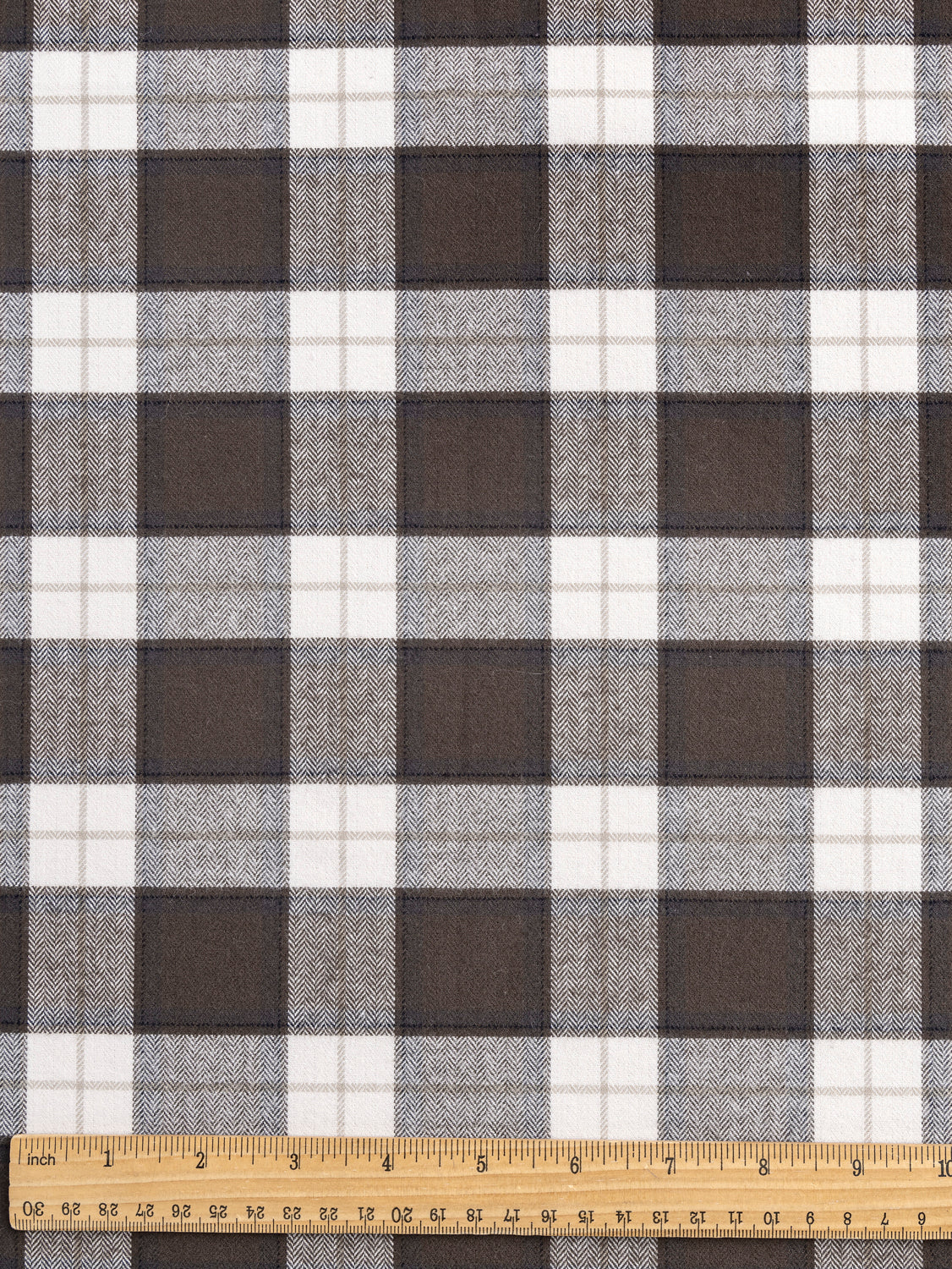 Plaid Check Organic Cotton Flannel - Brown + Cream | Core Fabrics