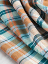Plaid Eco Cotton Blend Twill - Cream + Brown + Blue + Orange | Core Fabrics