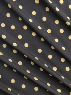 Polka Dot Print Lyocell - Charcoal + Chartreuse