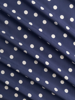 Polka Dot Print Lyocell - Indigo + Ice