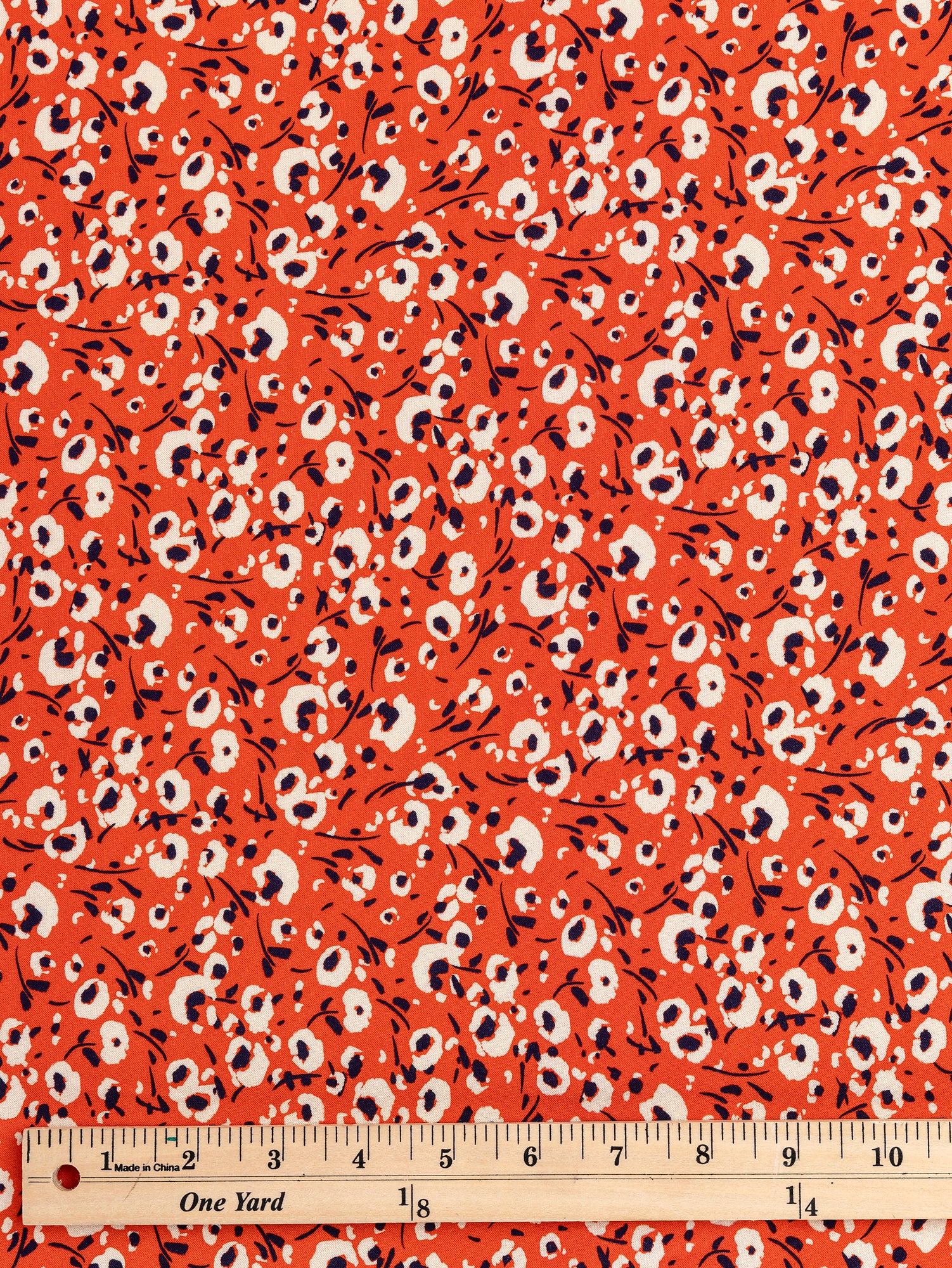 F-VIS241-Poppy-Small-Floral-Print-Ecovero-Viscose-Red-Cream-Navy-Core-Fabrics-ruler.JPG