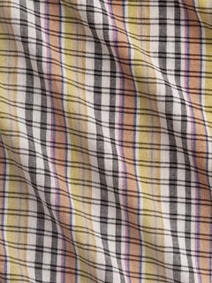 Postcard Artisanal Check Cotton - White + Black + Multicolour