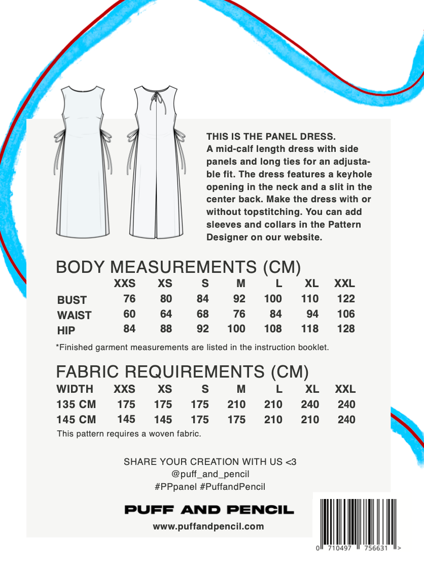 Puff & Pencil Sewing Pattern - Panel Dress | Core Fabrics