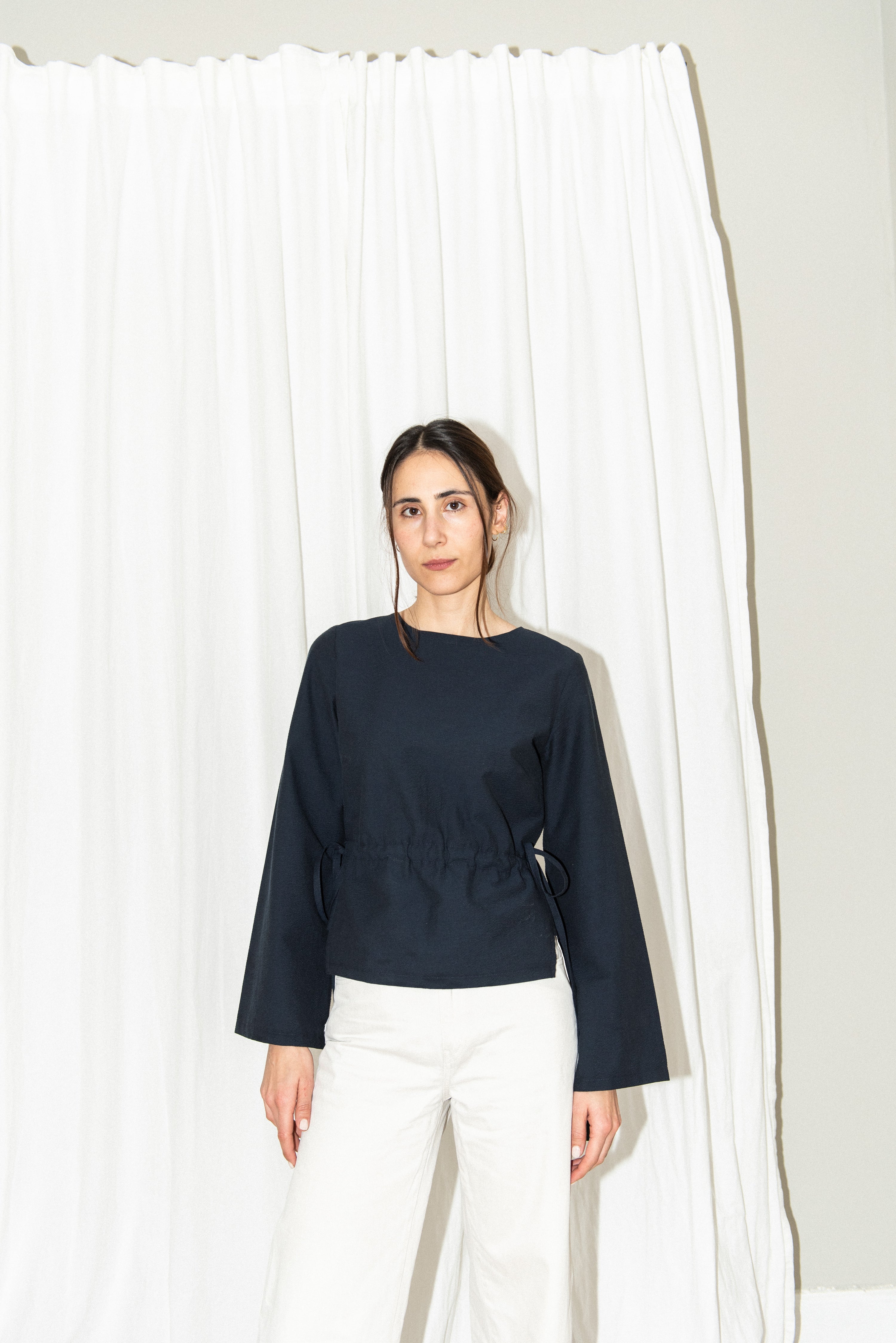 Puff & Pencil Sewing Pattern - Tie Waist blouse x Cone sleeve | Core Fabrics