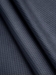 Italian Recycled Rib Tek Mesh Knit Deadstock - Navy