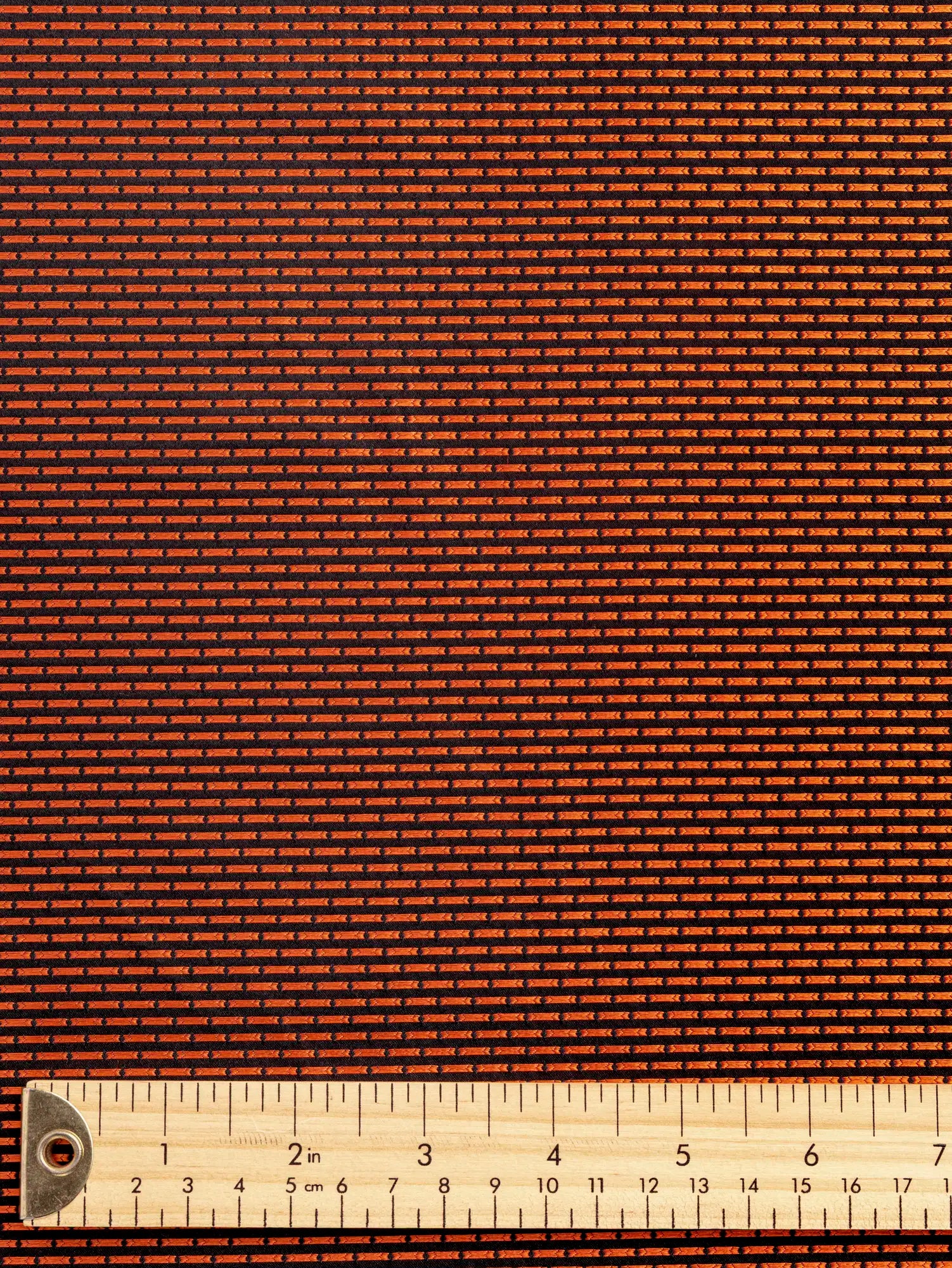 F-DEA190-Reversible-Silk-Jacquard-Deadstock-Black-and-Orange-Core-Fabrics-ruler.webp