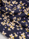 Romantic Floral Print EcoVero Viscose Crepe - Navy + Cream + Yellow + Purple | Core Fabrics