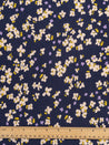 Romantic Floral Print EcoVero Viscose Crepe - Navy + Cream + Yellow + Purple | Core Fabrics