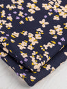 Romantic Floral Print EcoVero Viscose Crepe - Navy + Cream + Yellow + Purple | Core Fabrics
