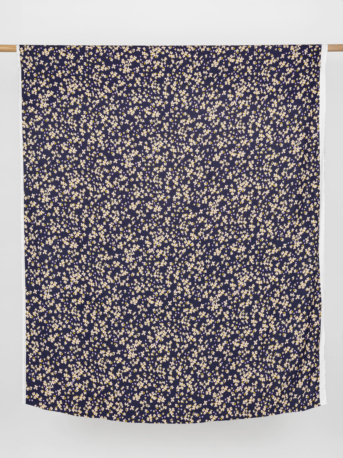 Romantic Floral Print EcoVero Viscose Crepe - Navy + Cream + Yellow + Purple | Core Fabrics