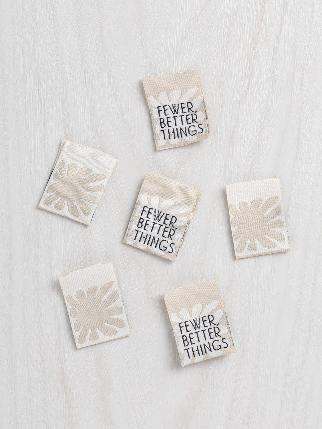 Core Fabrics Sewing Labels: 6 pack - Fewer Better Things | Core Fabrics