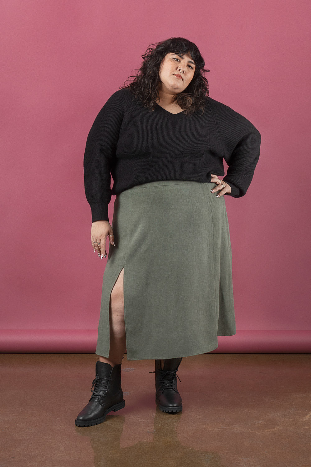 Textured Viscose Linen - Sage