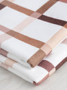 Sandbox Check Print Organic Cotton Canvas - Cream + Brown | Core Fabrics