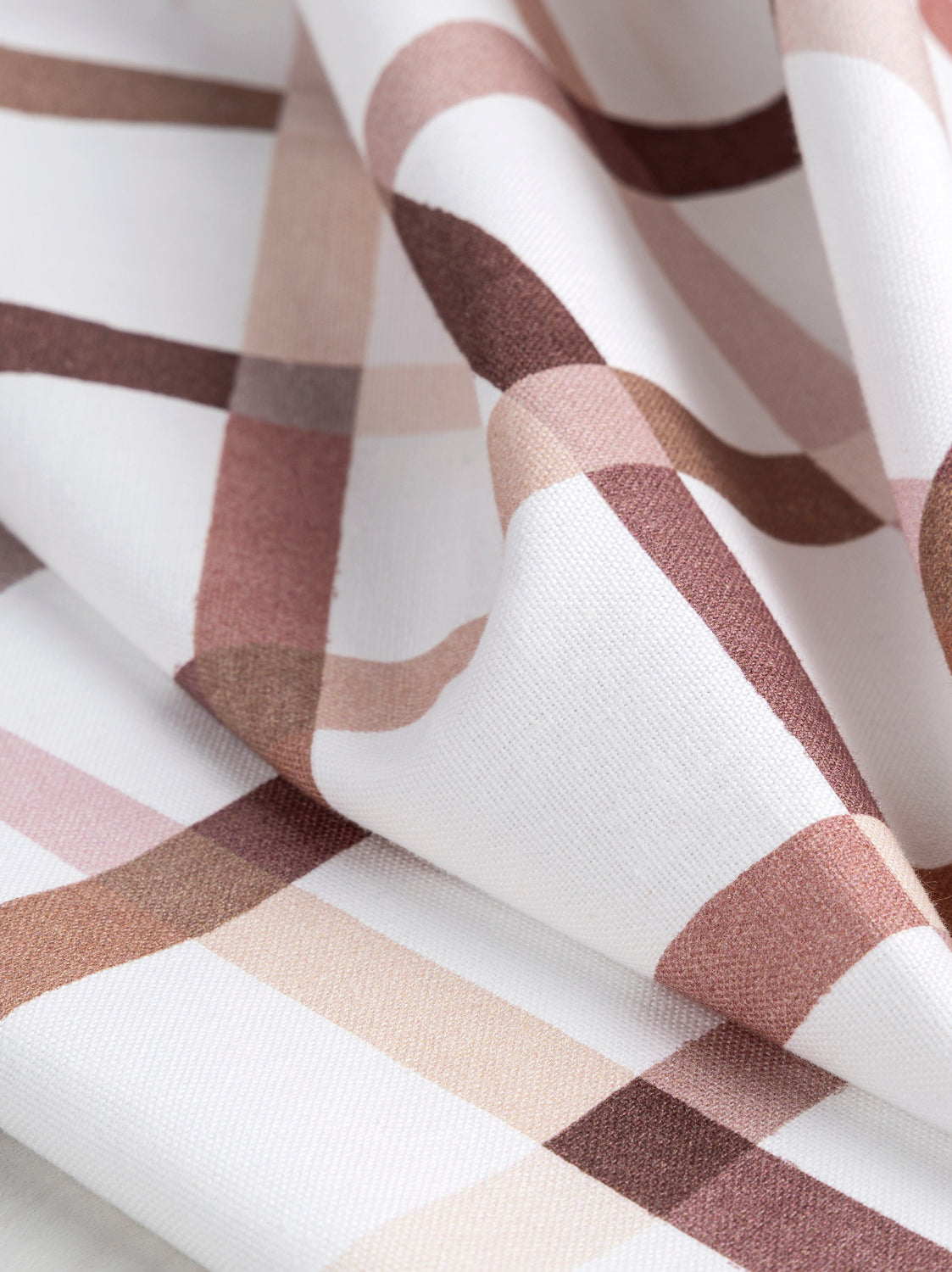 Sandbox Check Print Organic Cotton Canvas - Cream + Brown | Core Fabrics