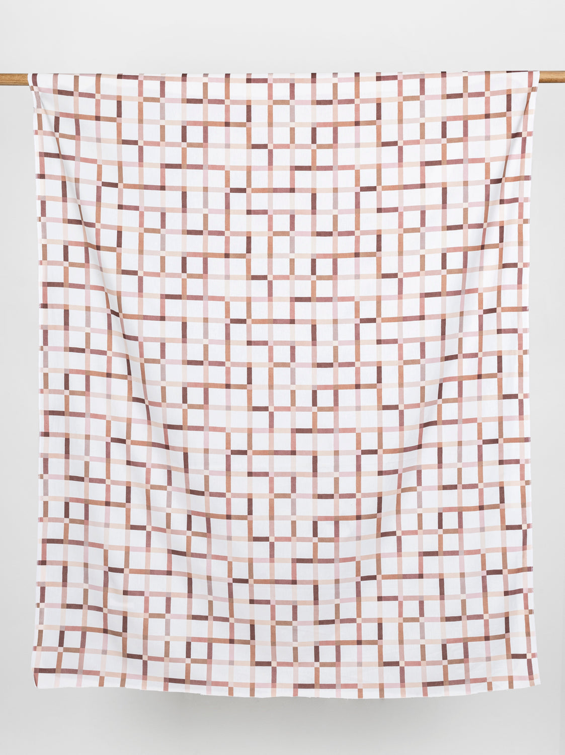 Sandbox Check Print Organic Cotton Canvas - Cream + Brown | Core Fabrics