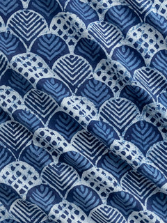 Scale Block Print Cotton Poplin - Indigo + Chambray