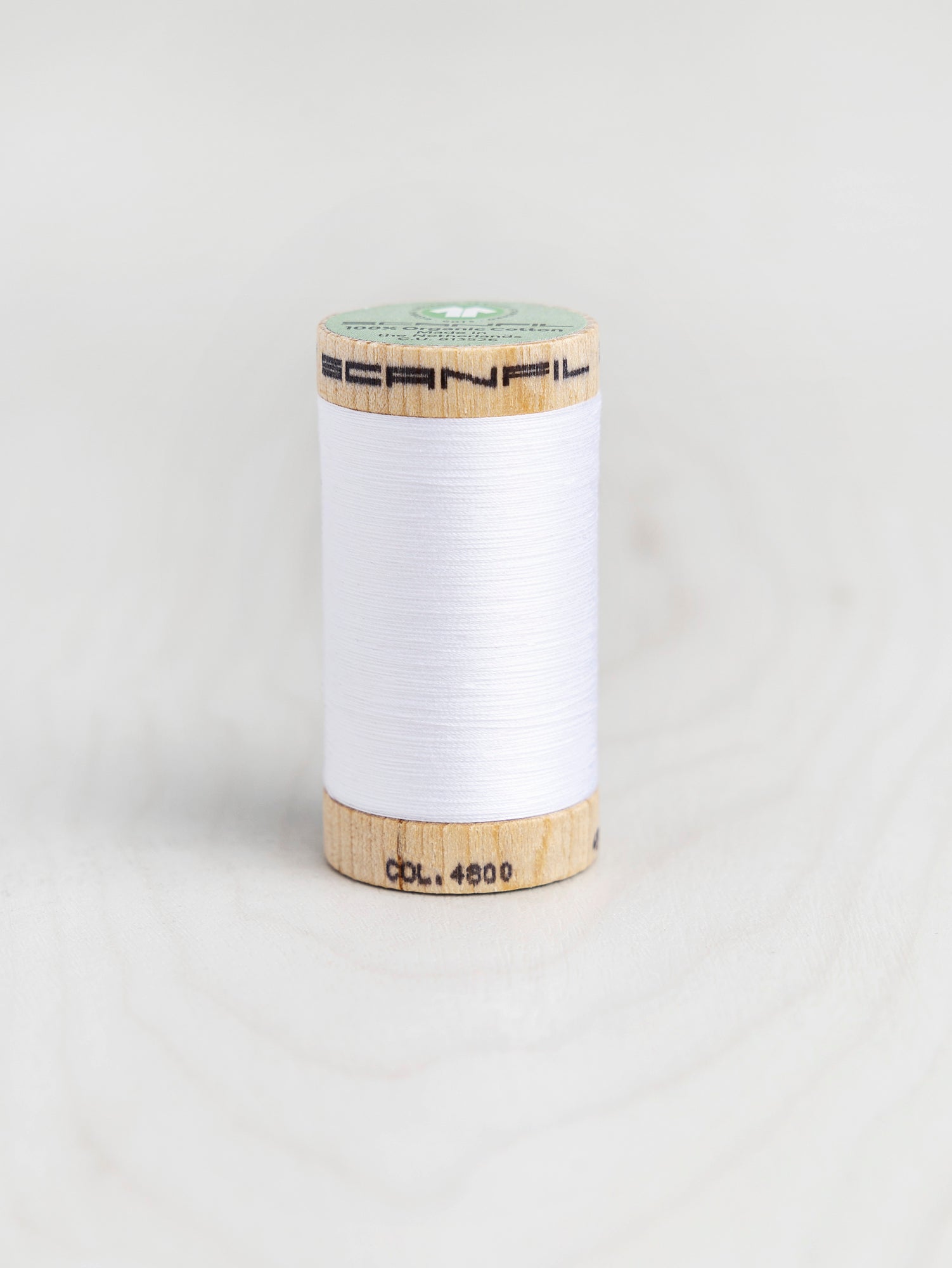 Scanfil Organic Cotton 50wt Thread 500 yards - Bright White 4800 | Core ...